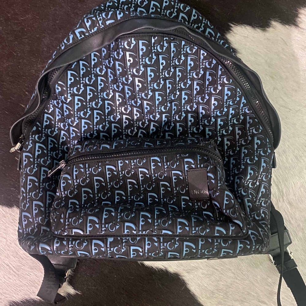 COPY - Pre-owned Dior Backpack Oblique Black/blue